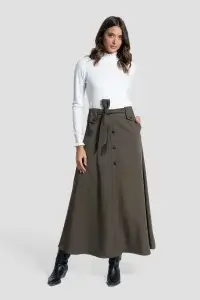 Falda Romeria kaki - Faldas casual | Isabel Hernández