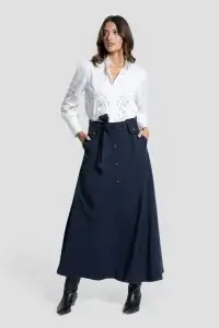 Falda Romeria marino - Faldas casual | Isabel Hernández