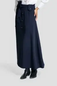 Falda Romeria marino – vista 1 – Isabel Hernández