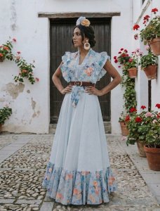 Bata Flamenca Modelo Oleaje - Especial Romerías | Isabel Hernández