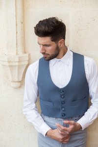 Chaqueta y chaleco Canutillo azul – vista 1 – Isabel Hernández