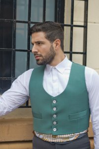 Chaqueta y chaleco Toscana Olivo – vista 1 – Isabel Hernández