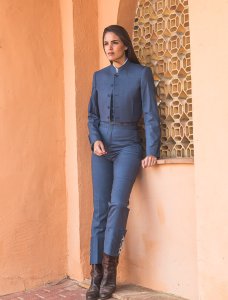 Chaqueta y chaleco Milano Azul – vista 2 – Isabel Hernández