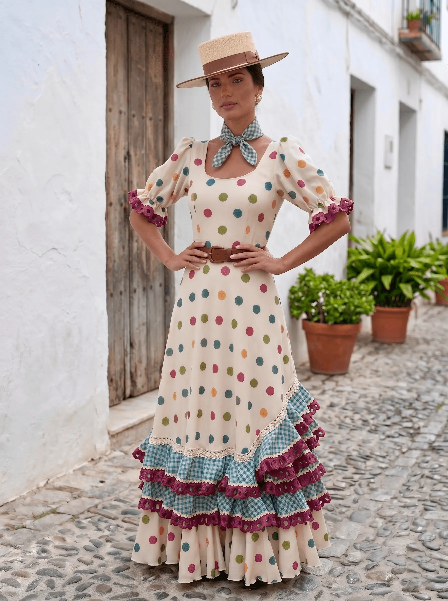 Bata flamenca Pastora – vista 1 – Isabel Hernández