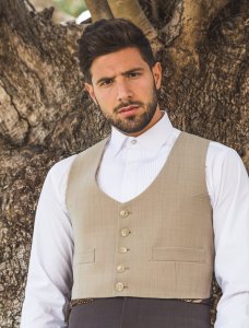Chaqueta y chaleco Milano Beige – vista 1 – Isabel Hernández