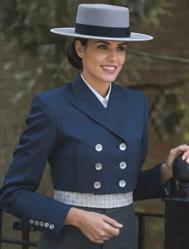 Chaqueta cruzada Gris Azulón - Trajes Camperos Jiménez | Isabel Hernández