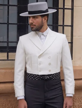 Chaqueta cruzada Crudo - Trajes Camperos Jiménez | Isabel Hernández