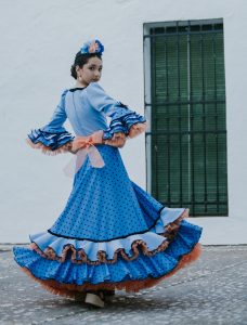 Traje de flamenca niña Ref. INF-23100 - Trajes para niñas | Isabel Hernández