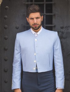 Chaqueta y chaleco Nápoles Pata de Gallo azul - Trajes Camperos Jiménez | Isabel Hernández