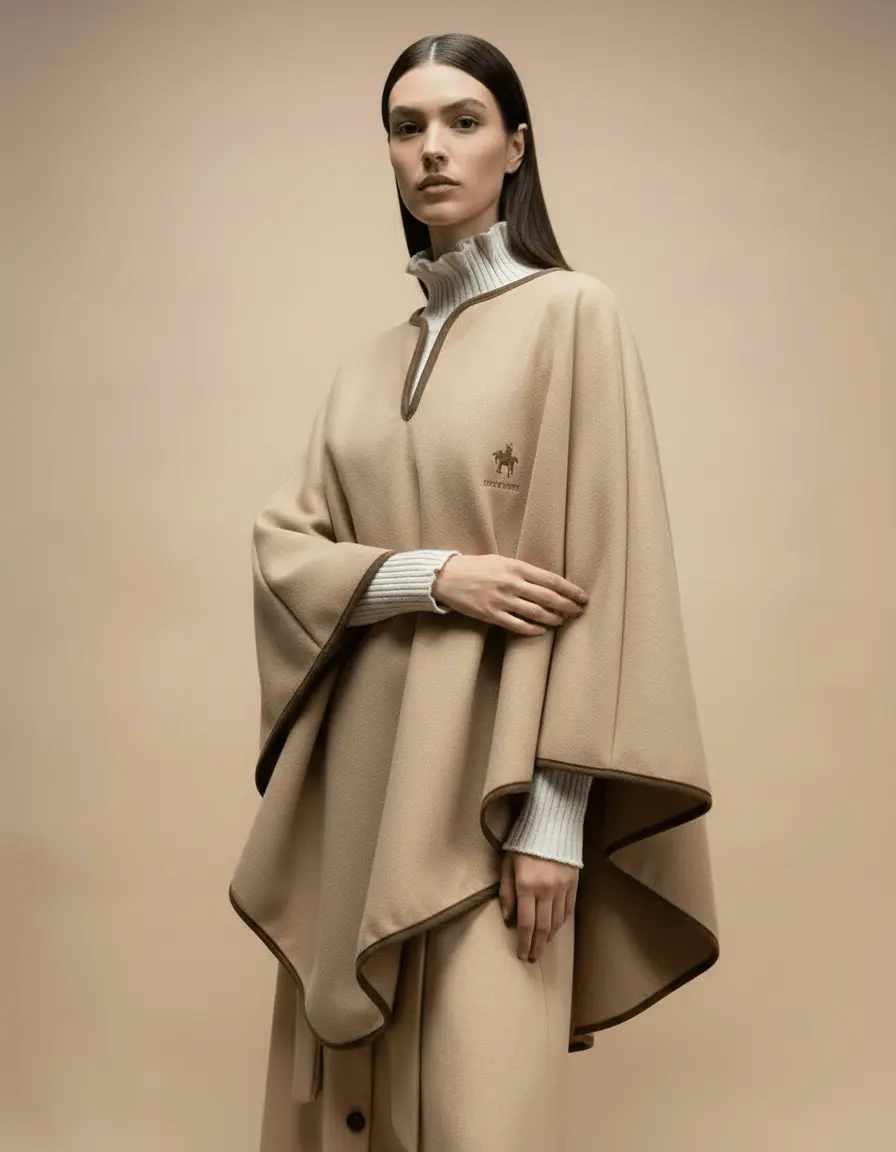 Poncho Campero Beige – vista 1 – Isabel Hernández