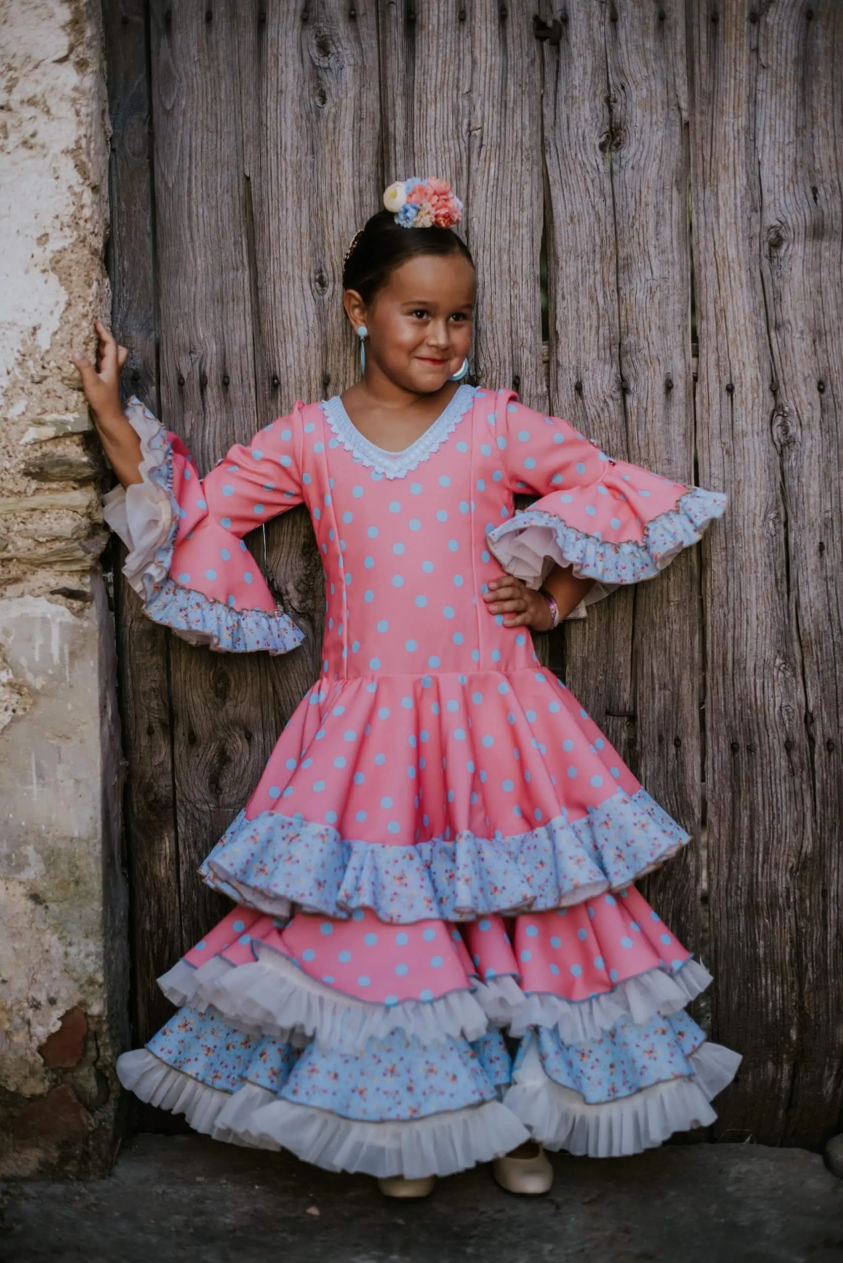 Traje de flamenca niña Melanie – vista 2 – Isabel Hernández