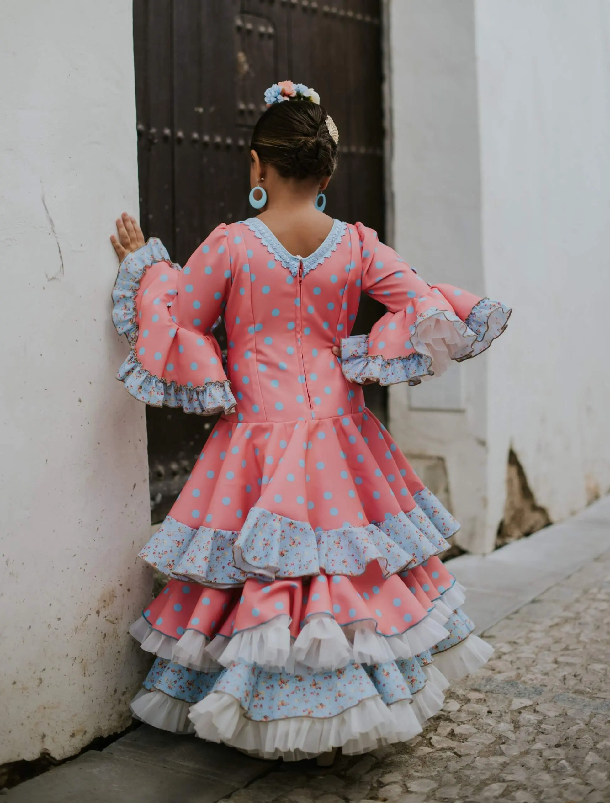 Traje de flamenca niña Melanie – vista 3 – Isabel Hernández