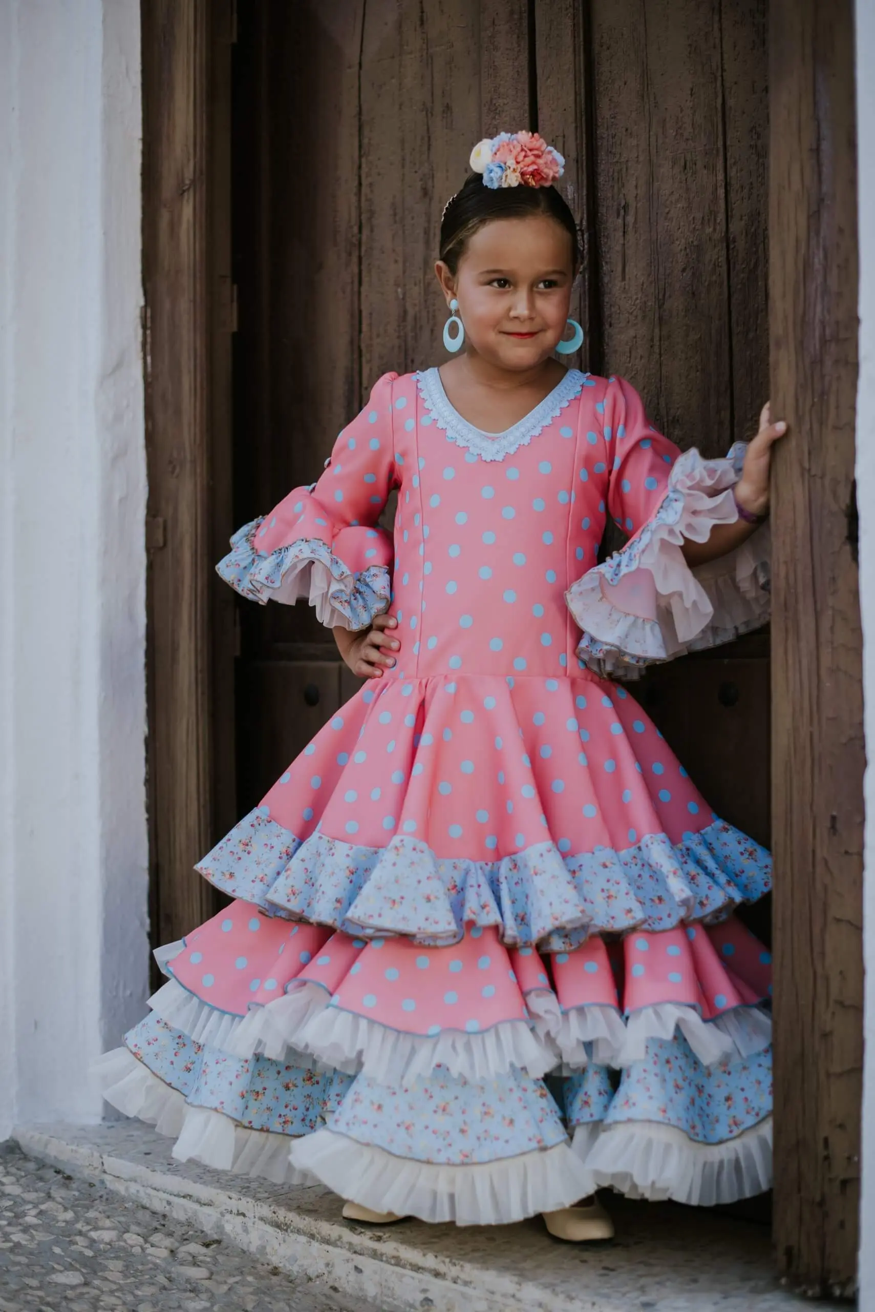 Traje de flamenca niña Melanie – vista 4 – Isabel Hernández